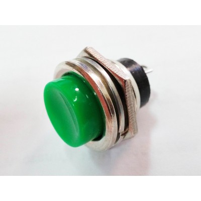 Кнопка металл без фиксации RWD-306 зелёная 220В 2А d16.2 36-3353